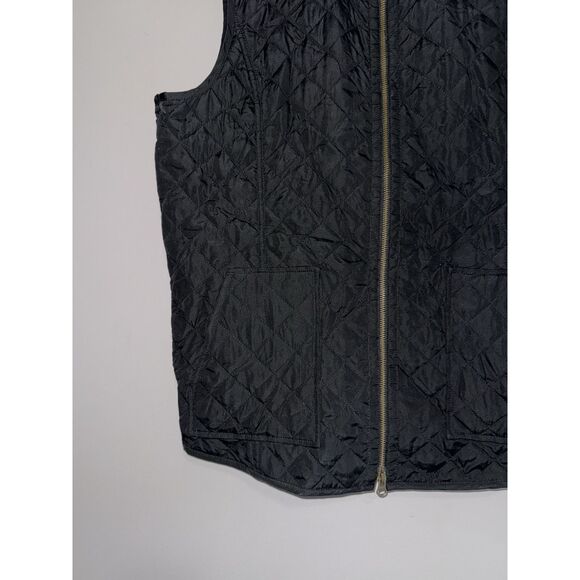 J. Jill Heritage Quilted Vest Black Full Zip Lightweight Classic Casual Size XL - Picture 3 of 13